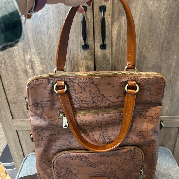 Patricia Nash Coated Canvas Trapani Convertible Backpack Map print main image 7
